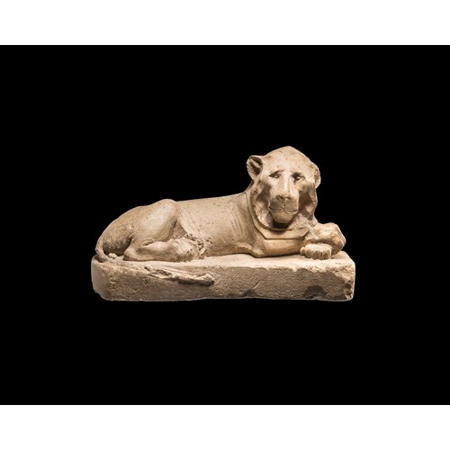 Egyptian statue of a recumbent lion